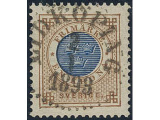Sweden, Sverige, Sverige, Sverige. Facit 49c used, 1 Krona orange-brown/dark blue on …