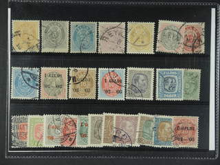 Iceland. Used 1876–1918. All different, e.g. F 8, 11, 15, 17, 21-22, 28, 50, 54, 58, 72, …