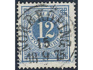 Sweden. Facit 21n used , 12 öre dark blue, dense blurred background. EXCELLENT …