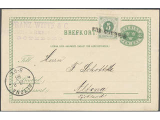 Sweden. Facit bKe7, 43. DENMARK. Danish cancellation FRA SVERRIG on postcard dated …