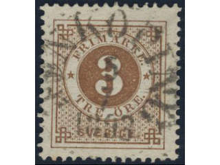 Sweden, Sverige, Sverige, Sverige. Facit 41c used, 3 öre dark orange-brown. EXCELLENT …