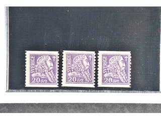 Sweden. Facit 153bbz ★★ , 1921 Gustaf Vasa 20 öre dark ultramarine-violet vertical perf …