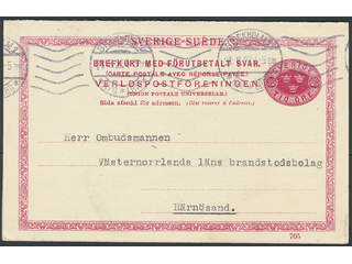 Sweden. Postal stationery, double postcard Facit bKd13 , Reply card 10+10 öre with …