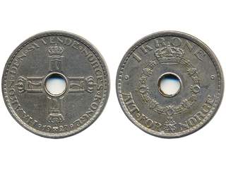 Coins, Norway. Haakon VII, NM 25, 1 krone 1927. 01.