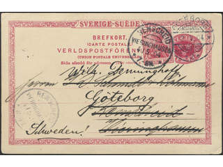 Sweden. Postal stationery, Single postcard, Facit bKe13, Postcard 10 öre sent from …