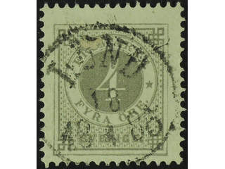 Sweden. Facit 29e used , 4 öre deep grey-grey on calendered paper. EXCELLENT …