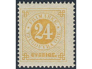 Sweden. Facit 34 ★★, 24 öre yellow. Fine–very fine. SEK 1400