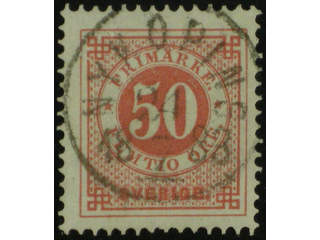 Sweden. Facit 36e used , 50 öre rose. EXCELLENT cancellation NYKÖPING 24.7.1883.