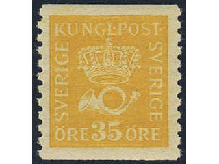 Sweden. Facit 157 ★★, 35 öre yellow vertical perf 9¾ type II. Superb. SEK 1500