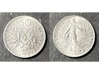 Frankrike 50 centimes 1898, AU/UNC