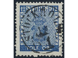 Sweden, Sverige, Sverige, Sverige. Facit 9b2 used, 12 öre dark blue with one double …