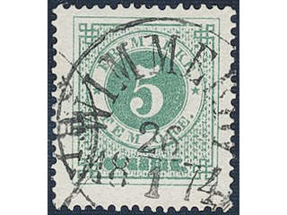Sweden. Facit 19d used , 5 öre blue-green. Beautiful example cancelled WIMMERBY 26.1.1874.