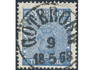 Sweden. Facit 9c3 used , 12 öre blue, perforation of 1865. EXCELLENT cancellation …
