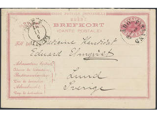 Sweden. Postal stationery, Double postcard, Facit bKd3, Response card 10 öre sent from …