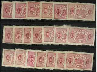 Sweden. Official Facit Tj16B ★ , 10 öre red, perf 13, type II. 10 öre red, perf 13, type …