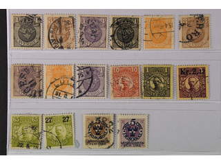 Sweden. Used 1911–1916. Differing watermarks. All different, e.g. F 71cx+cxz, 73-74cxz, …