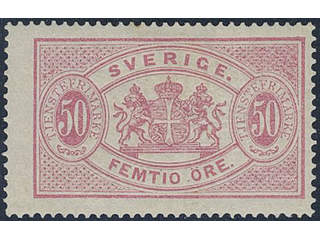 Sweden. Official Facit Tj9b ★, 50 öre violetish rose, perf 14. Opinion (shade) by O.P. …