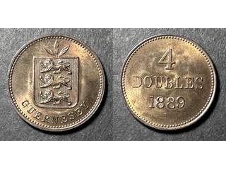 Guernsey Queen Victoria (1837-1901) 4 doubles 1889 H, UNC