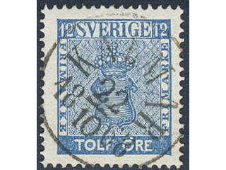 Sweden. Facit 9c3 used , 12 öre blue, perforation of 1865. Superb cancellation KALMAR …