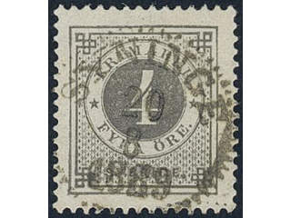 Sweden, Sverige, Sverige, Sverige. Facit 42b used, 4 öre grey. EXCELLENT cancellation …
