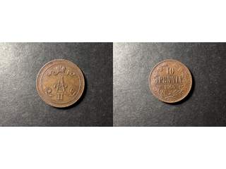 Finland Alexander II (1855-1883) 10 pennia 1865, 1+