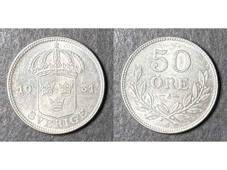 Sverige Gustav V (1907-1950) 50 öre 1931, 01/0