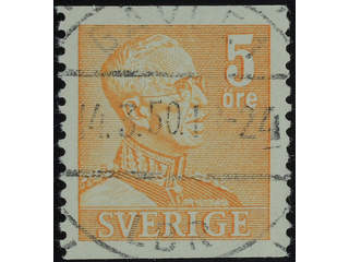 Sweden. Facit 272 used , 1948 Gustaf V large numerals 5 öre orange. EXCELLENT …