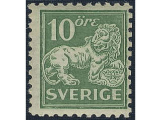 Sweden. Facit 144Cbz ★★, 10 öre green type I perf 9¾ on four sides, wmk KPV. SEK 3500