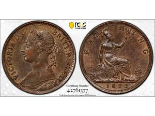 Storbritannien Queen Victoria (1837-1901) 1 farthing 1893, XF-UNC, PCGS MS63 BN