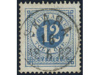 Sweden, Sverige, Sverige, Sverige. Facit 32c used, 12 öre deep blue-ultramarine on white …