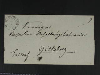 Sweden. O county. MARSTRAND 19.8.1837, arc postmark. Type 2 on cover sent to Gothenburg. …