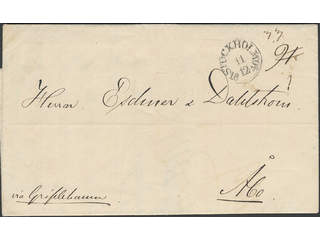 Sweden. Foreign-related cover. Finland. Letter sent from STOCKHOLM 11.12.1840 (type10) …