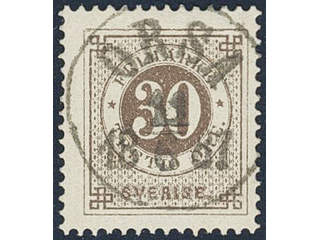 Sweden. Facit 47a used , 30 öre olivish brown. EXCELLENT cancellation ORSA 11.6.1887.