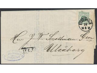 Sweden. Facit 30b on cover, 5 öre dull bluish green on printed matter sent from …