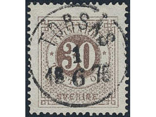 Sweden, Sverige, Sverige, Sverige. Facit 25i used, 30 öre greyish brown, light framing. …