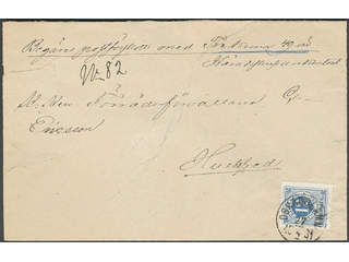 Sweden. Facit 32 on cover, 12 öre on cash on delivery (COD) cover sent from OSKARSHAMN …