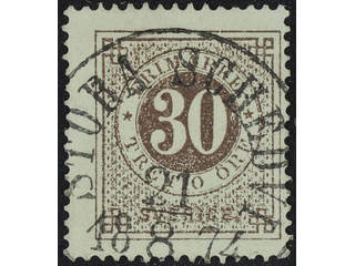 Sweden. Facit 25i used , 30 öre greyish brown, light framing. EXCELLENT cancellation …