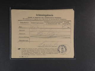 Sweden. Postal document. Bl. 301. (Maj 16), twelve receipts for registered or insured …