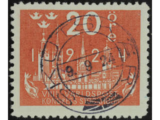 Sweden. Facit 199 used , 20 öre red. Superb–EXCELLENT cancellation SKUTSKÄR 9.9.24.