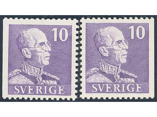 Sweden. Facit 269B ★★ , 1939 Gustaf V small numerals 10 öre violet perf on 3 sides …