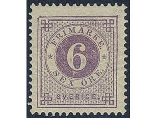 Sweden. Facit 31j ★, 6 öre bluish lilac on calendered paper. Signed Sjöman. Opinion …