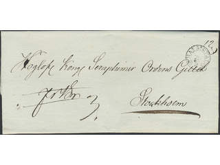 Sweden. N county. HALMSTAD 20.9.1833, arc postmark. Type 2 on cover sent to Stockholm. …