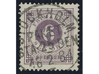 Sweden. Facit 31d used , 6 öre dark lilac. EXCELLENT cancellation STOCKHOLM PAKET STADEN …