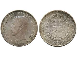 Coins, Sweden. Gustav V, SMF 16, 2 kronor 1929. 01.