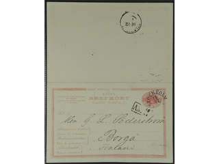 Sweden. Postal stationery, double postcard Facit bKd3 , Reply card 10+10 öre with unused …