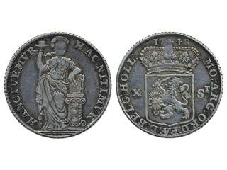 Coins, Netherlands, Holland. KM 95, 10 stuivers 1748. 5.15 g. Delm. 1198. VF.