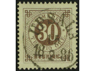 Sweden. Facit 35j used , 30 öre oliveish yellow-brown. Superb cancellation UPSALA …