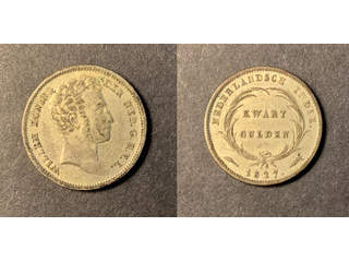 Nederländska Ostindien Willem I (1816-1840) 1/4 gulden 1827, AU