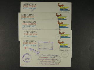 Sweden. Postal stationery, areogram Facit Ae6 , Aerogram 1.40 kr (+20 öre), five usages …