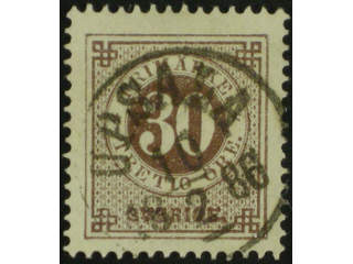 Sweden. Facit 35i used , 30 öre brown on calendered paper. Superb cancellation UPSALA …